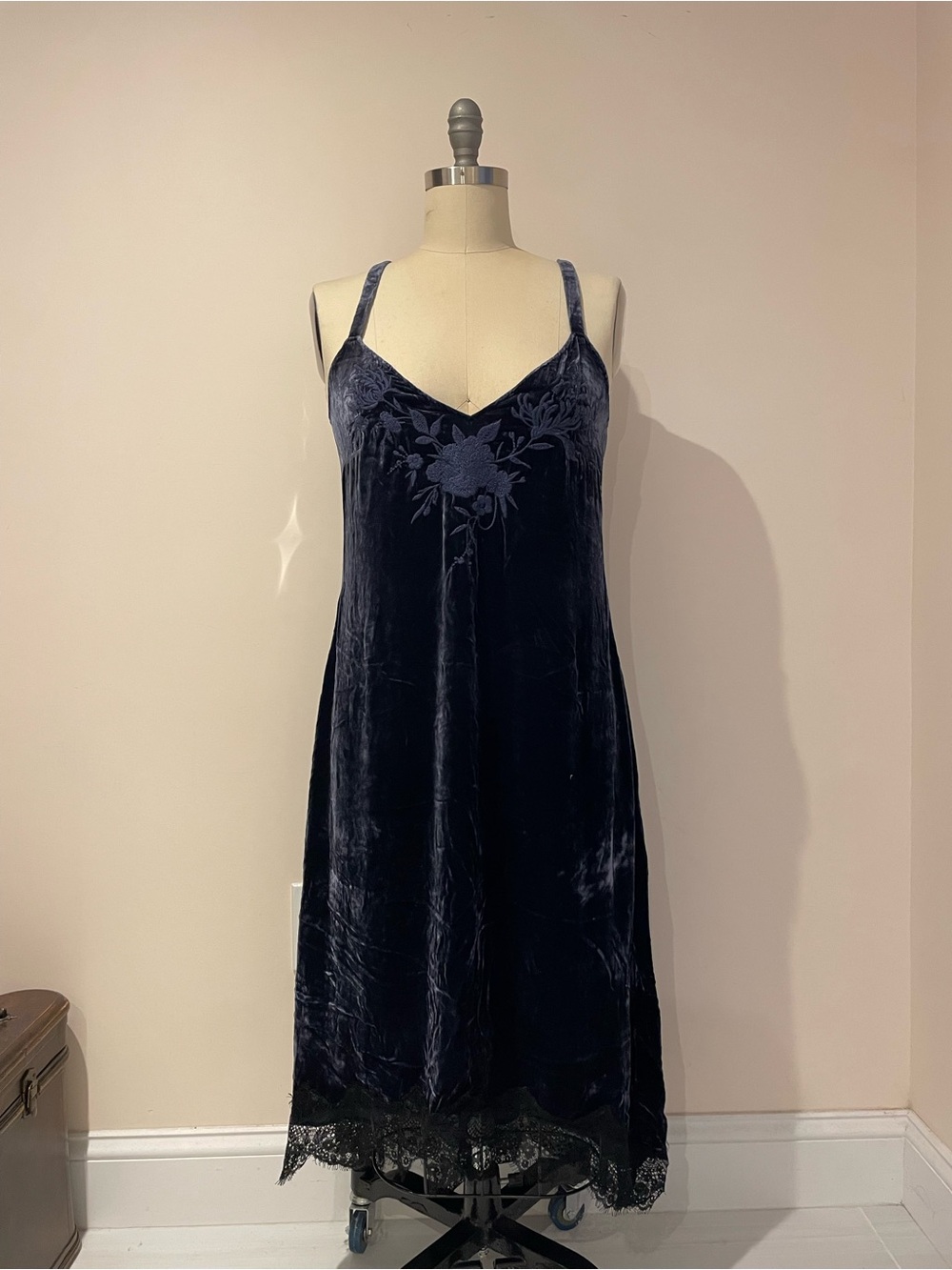 Johnny Was Gaze Slip Dress in Sapphire Blue